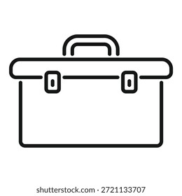 Einfaches schwarzes Umrisssymbol, das eine Toolbox zum Speichern von Werkzeugen darstellt, perfekt für eine Konstruktion oder ein handliches Projekt