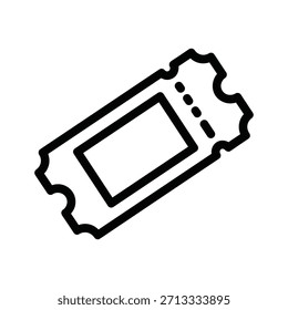 Icono de contorno negro simple de un boleto, que representa la entrada, la admisión o un pase de evento