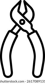 A simple black outline illustration of cutting pliers, a versatile tool often used in various repair tasks