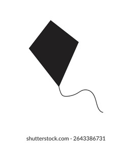 A simple black outline of a kite.