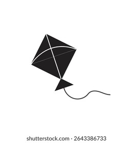 A simple black outline of a kite.