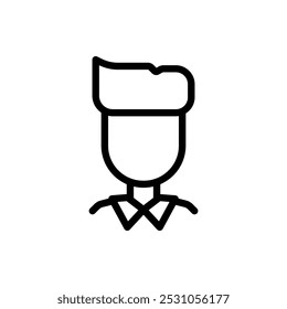 Simple black outline man profile picture icon. Avatar icon. User profile icon