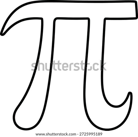 A simple black outline of the mathematical symbol for pi on a pure white background, with a minimalist design and clear lines