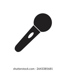 A simple black outline of a microphone.
