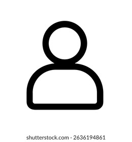 Simple Black Outline Person Profile Avatar User Account Interface Icon