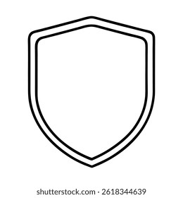 Icono de escudo de contorno negro simple para seguridad