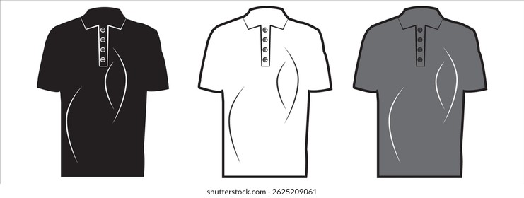 Simple Black Outline Shirt Icon eps 10 