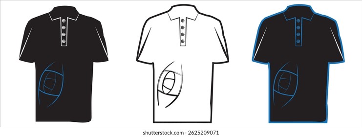 Simple Black Outline Shirt Icon eps 10 
