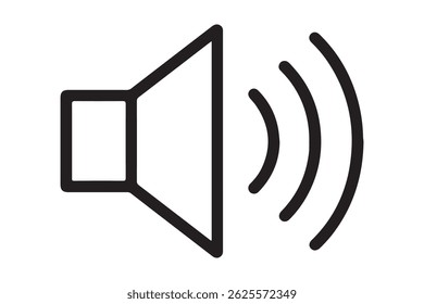 Simple black outline sound volume icon