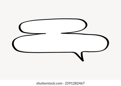 Simple black outline of a speech bubble on a white background. Speech bubble illustration for comics, design, or communication themes. Speech bubble icon. Communication vector element.