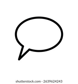 Simple black outline speech bubble icon communication symbol