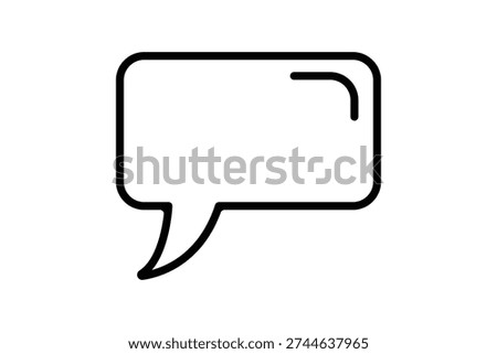 Simple Black Outline Speech Bubble Communication Icon for Chat and Messaging Applications