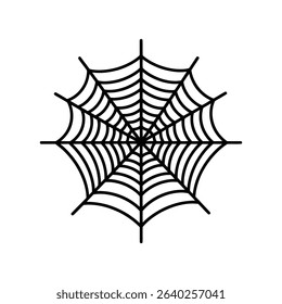Simple black outline of a spider web.