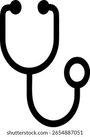 Simple black outline of a stethoscope.