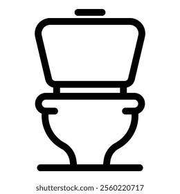 Simple black outline of a toilet bowl, perfect for representing bathroom fixtures