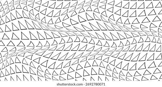 padrão de onda de triângulo de contorno preto simples para plano de fundo de cartaz de banner.