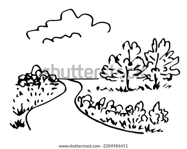 Simple Black Outline Vector Drawing Country Stock Vector (Royalty Free ...