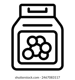 Simple black outline vector icon representing a sealed jar with visible preserved goods