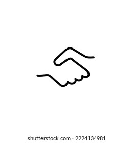 A Simple Black Outline , Black and White Logo Icon Eyeglass, Pencil Hand, Hand, Handshaking, Hand in Hand