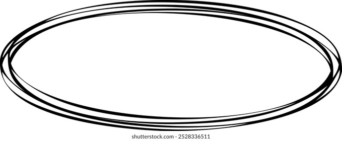 Ilustração Simples de Quadro Horizontal Oval Preto. Arte Vetorial Minimalista. Borda Clássica Para Temas Modernos E Antigos, Modelo, Layout Decorativo, Banners, Convites, Design Monocromático.