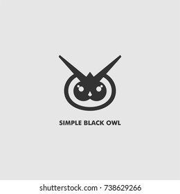 Simple Black Owl Logo Design and Concept for Animal Shop, identity, brand, label, band, emblem, etc in trendy modern flat design