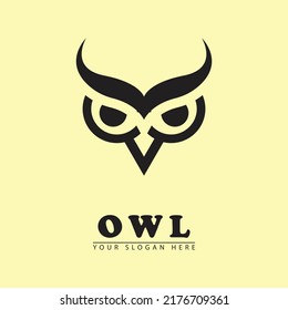 simple black owl logo icon, great for animal lovers