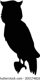 Simple Black Owl Vector Design Stock Vector (Royalty Free) 2051748269 ...