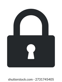 Um simples ícone de cadeado preto representando segurança.