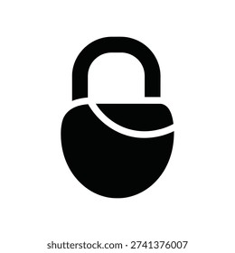 Simple black padlock icon representing security and lock
