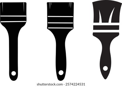 simple black Paint Brush Icons set