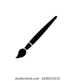 Ícone de pincel preto simples para criatividade artística e elementos de design em um fundo branco