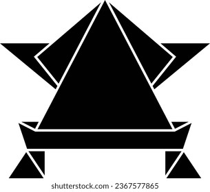 simple black paper frog icon