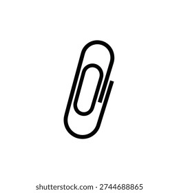 Simple black paperclip icon on white background