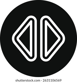 Simple, black pause icon with two parallel bars within a circle.