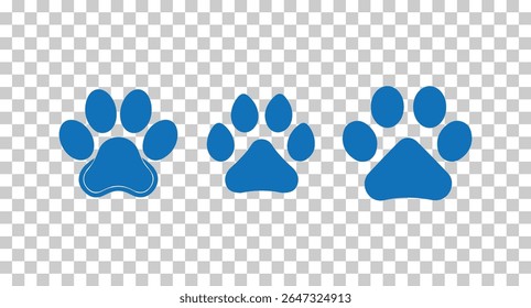 Simples preto pata impressão ilustração em um fundo branco, gato cão ícone pata impressão vetor silhueta, ilustração vetorial eps 10.