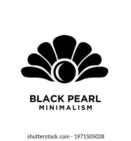 Simple Black Pearl Minimalism Vector Icon Logo Illustration Design Isolated Background