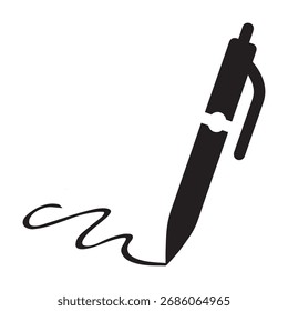 Einfaches schwarzes Stift-Symbol, das Kreativität, Vektorkunst und das Konzept der digitalen Illustration symbolisiert. Perfekt für Grafikdesign, Branding und minimale Grafiken.