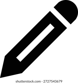 Ein einfaches schwarzes Bleistiftsymbol, das häufig zur Darstellung von Bearbeitungs-, Schreib- oder Zeichnungsfunktionen in digitalen Schnittstellen verwendet wird.