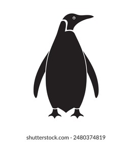simple black penguin silhouette on white background