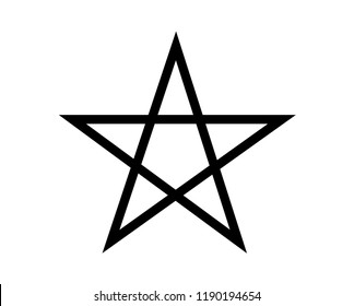 Simple, black pentagram symbol