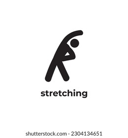 simple black people stretching icon design template