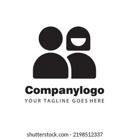 pareja de personas negras simple para la compañía del logo