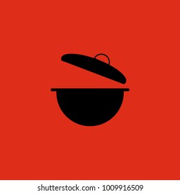  Simple black pictogram on red background