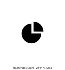 Simple black pie chart icon. Data visualization and analytics symbol