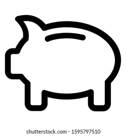 Simple black piggy bank icon - Vector