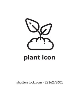 simple black plant flat design icon template