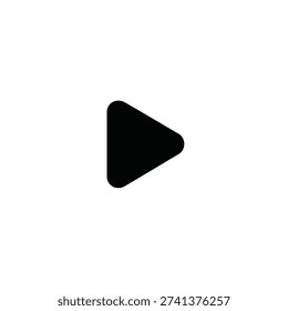 Simple black play button on white background