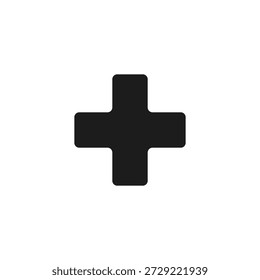 Simple black plus sign on white