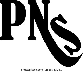 Simple black PNS text logo vector, free design.