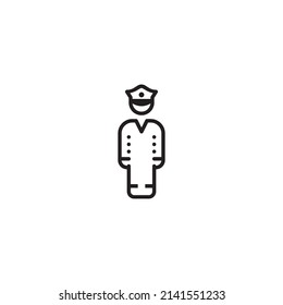 Simple Black Policeman Line Icon